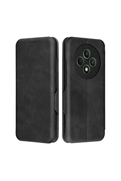 Techsuit Husă 360° pentru Oppo Reno 12 F 5G Safe Portofel Plus, Neagră