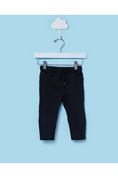 REDTAG Infant Boys Black Wash Pull On Knit Denim Jeans