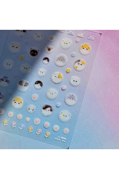 Choice5 1Pcs 5D Embossed Nail Stickers Japanese-style cColorful Coal Ball Sel...