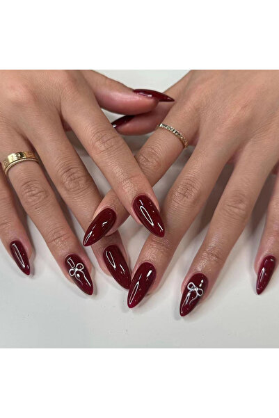 Choice LBJP3133 24 PCs Valentine's Day Long Almond Shape Novelty Wind Bow Rhi...