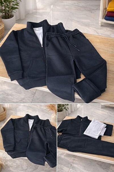 PİXELİA Unisex 3 Threaded Threaded Double Daily Use Regular Size Tracksuit Se...