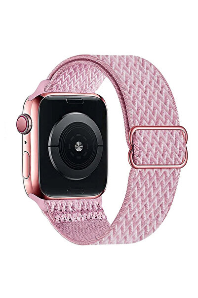 Choice65 سوار ساعة من النايلون بلون وردي فاتح (38 مم أو 40 مم أو 41 مم) من نو...