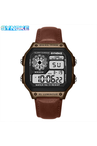 Choice1 brown SYNOKE Belt Watch Men Outdoor Sports Multifunctional Waterproof...
