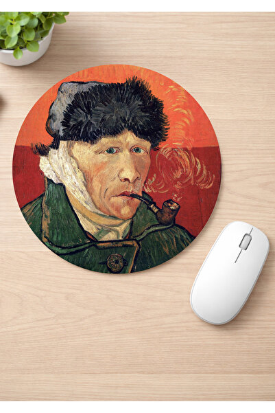 Eylül Design Van Gogh Printed Round Non-Slip Mousepad Ergonomic Mouse Pad