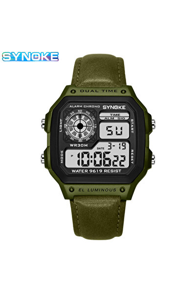Choice army green SYNOKE Belt Watch Men Outdoor Sports Multifunctional Waterp...