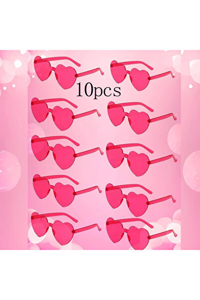 Choice1 10pcs rose 10PC Heart-Shaped Sunglasses Jelly Color Frameless One-Pie...