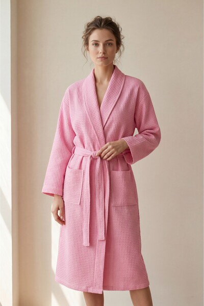 Minteks 100% Cotton Unisex Pique Bathrobe