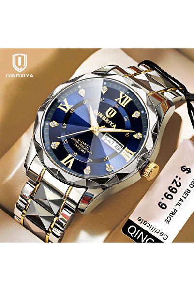 Choice 6675 Blue QINGXIYA Luxury Men Quartz Watch Waterproof Date Week Lumino...