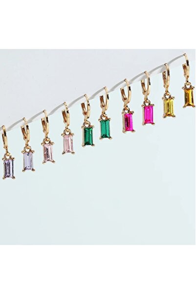 choice2 SKU1 5 Paris Earrings Set Multicolor Stone Gold-Color Matel Small Hoo...