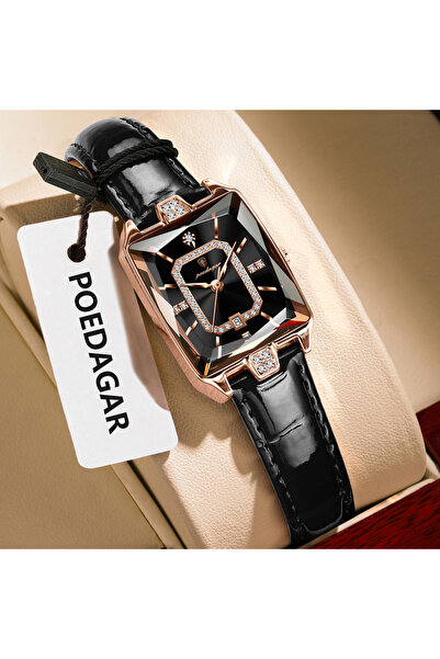 Choice3 785 Rose Gold Black Rectangle Luxury Women's Watches Waterproof Date ...