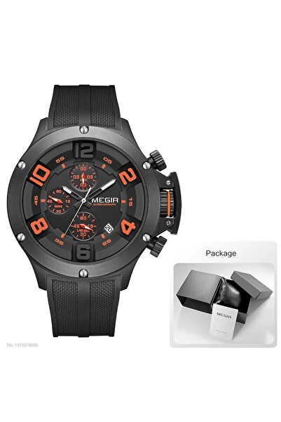 choice2 Orange-Box MEGIR Big Dial Sport Quartz Watch for Men Fashion Waterpro...