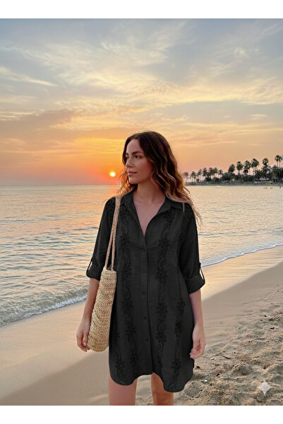 saloon collection Stone Detailed Viscose Shirt Tunic – Elegance and Comfort C...