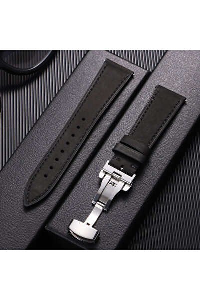 Choice5 20mm black 19mm 21mm Genuine Calfskin Leather Watchband for Business ...