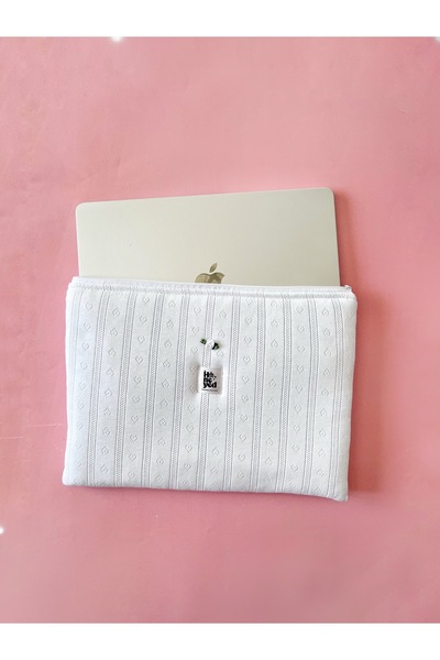 thehoneyed Beyaz Macbook Laptop Tablet Kılıfı 11-13-14-15 inç Yumuşak Koruyuc...