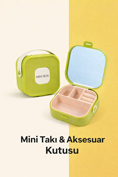 bakgelal Premium Mini Takı Kutusu Aynalı – Seyahat Boy Bölmeli Mücevher Organ...
