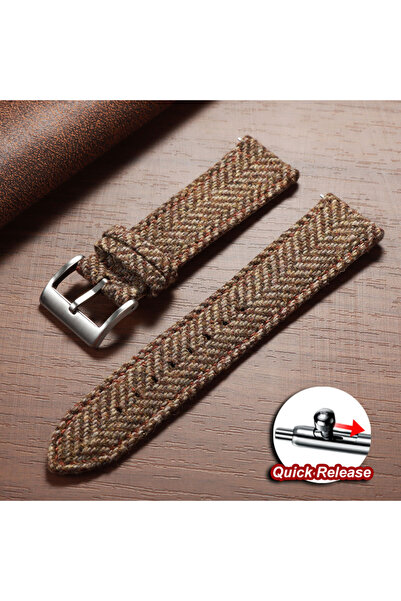 Choice9 silver buckle 22mm Khaki Quick Release Weave Bracelet for for Vintage...