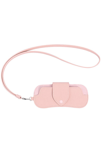 Choice pink PU Leather Eyeglasses Case Portable Hanging Neck Sunglasses Stora...