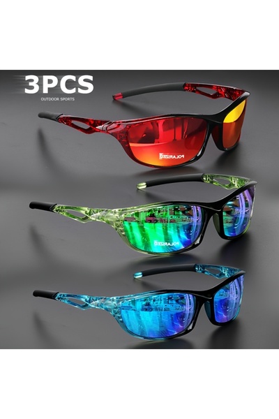 Choice1 3PCS-4 1/3PCS Vintage Sports Sunglasses Men Women Fishing Running Cyc...