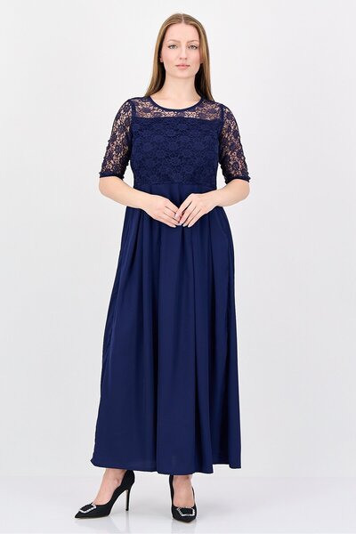 freesoul Women Laced Detail Maxi Dress, Navy