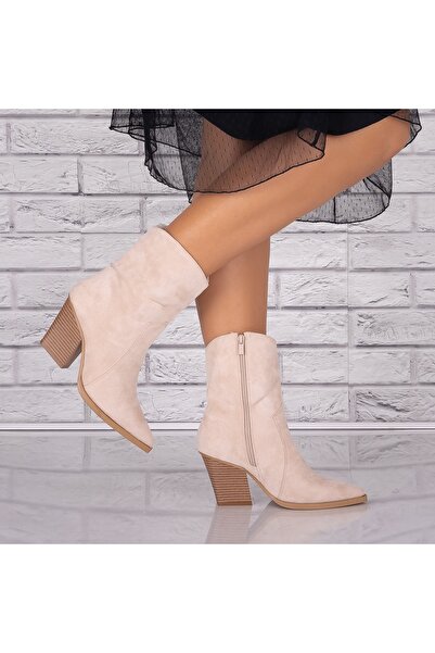 ALI Women's Beige Ankle Boots Made of -Suede Leather Cidra, 39