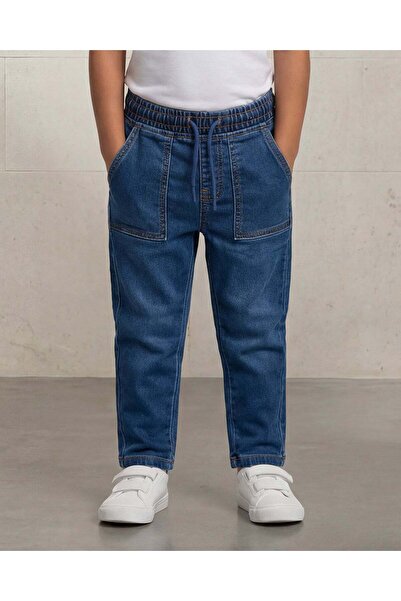 REDTAG Boys Dark Wash Pull-On Knit Denim Jeans