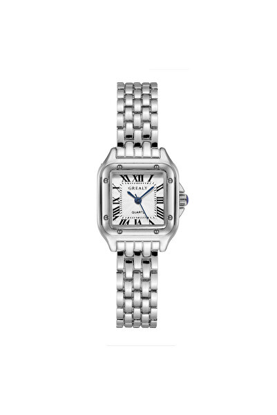 Choice4 ساعة يد نسائية فاخرة فضية بيضاء مرصعة بأحجار الراين، ساعة يد كوارتز م...