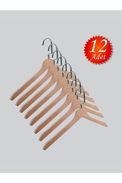 NYN Drvena (Lama Silver Hook) vešalica za odeću, bluzu, košulju, prirodne boj...