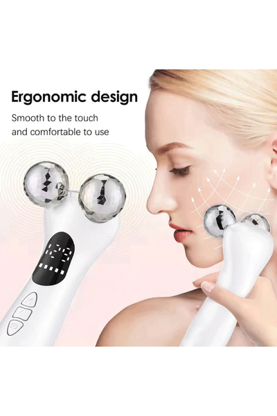 Choice WHITE 4D Roller Facial Massager EMS Face Lift Device V-Face Slimmer Sk...