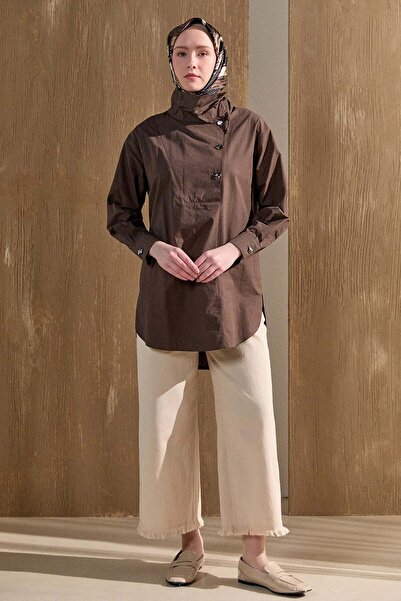 Setrms Yüksek Yakalı Pamuk Tunik