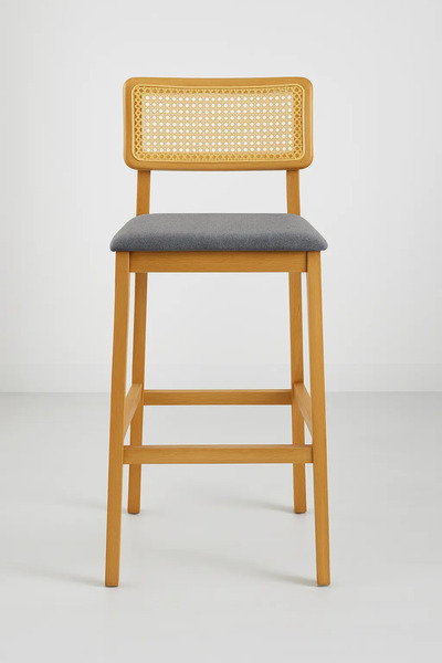 Has Grup Masa Sandalye Hazeran (2 ADET) Ahşap Bar Sandalyesi - Ahşap Ada Mutf...