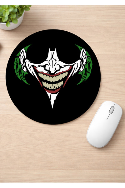 Eylül Design Joker Printed Round Non-Slip Mousepad Ergonomic Mouse Pad