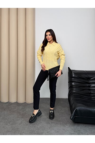 MiraMore Butik Pearl Detailed Hair Knit Women's Sweater