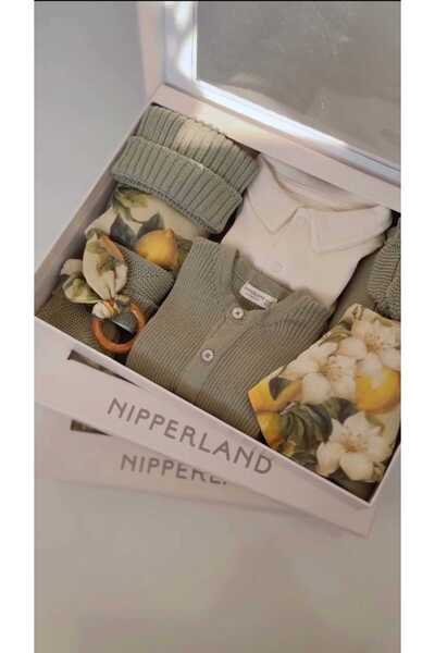 Nipperland مجموعة خروج من المستشفى للأطفال الذكور من عمر 0-3 أشهر، 8 قطع، لون ليموني