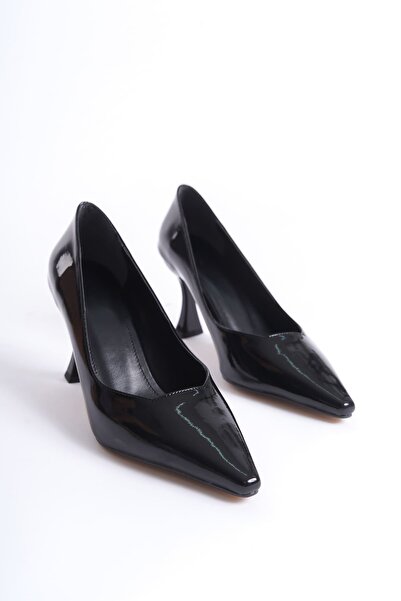 Mulini حذاء نسائي بكعب ستيليتو أسود من الجلد اللامع TR08MS27A