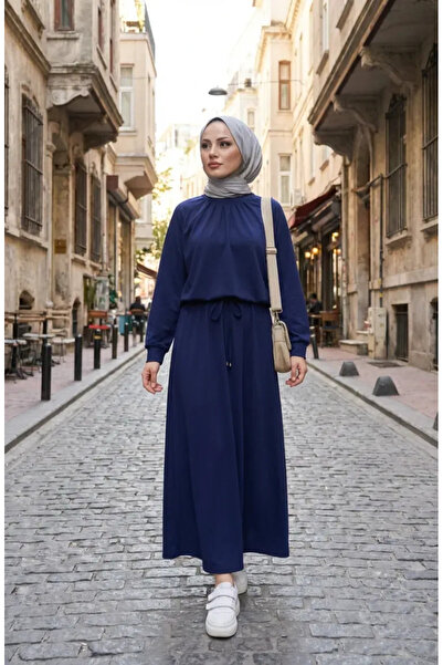 sefamerve Drawstring Detailed Lace-Up Double Set 0244-01 Navy Blue