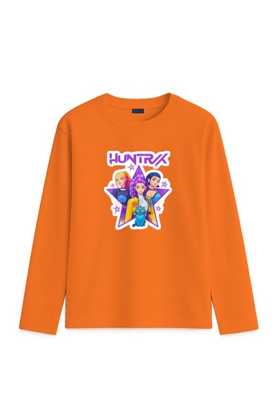 BLITZIST Kpop Demon Hunters Hunterix Printed Long Sleeve Girls' T-Shirt 4-13 ...