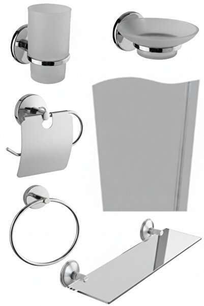 tesitay Bayrak 5 li Ayna Takımı Krom Metalik Renk