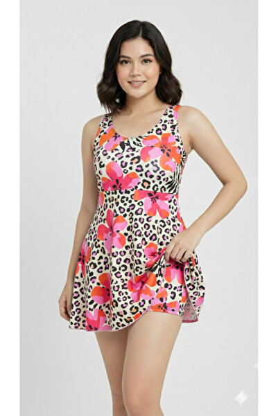 My-o Women's Dress Swimsuit with Shorts -Patterned -Lycra 38-52