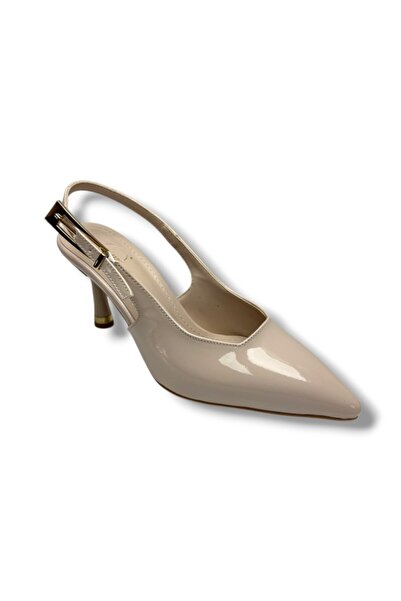 C shoes حذاء جلد البراءة 421-26 من جيلان للنساء بكعب رفيع مفتوح من الخلف