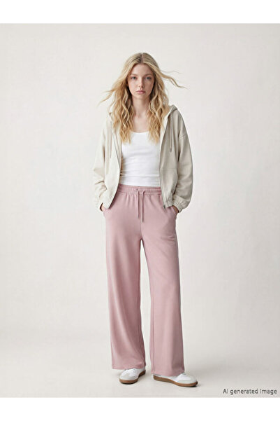 LC Waikiki Rmz Gi̇yi̇m Farkiyla Wide Leg Soft Touch Women's Sweatpants