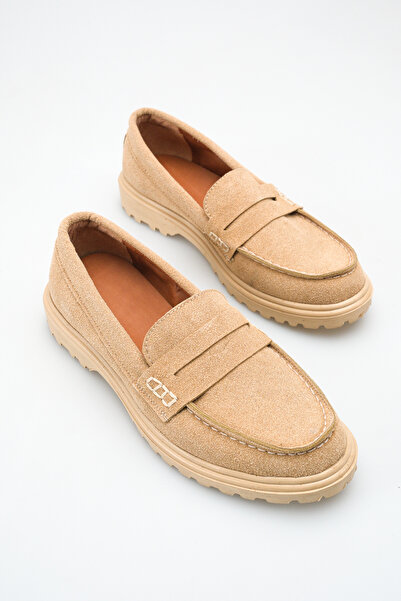 FEMME Women's Loafer Daily Classic Shoes Casual Moccasin Berly Beige
