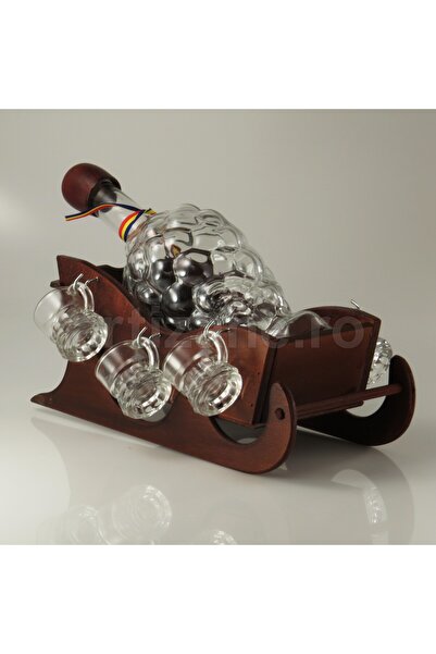 LimArt Sled with grape bottle and 6 glasses of brandy 1x750 ml, 6x25 ml - 29x...