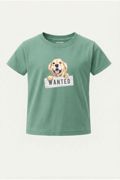 nirvoda Children's T-Shirt Wanted Golden Dog Printed Kids Tshirt