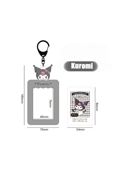 Choice4 Kuromi 1pc Hello Kitty keychain, cute black melody Kpop photo card bo...