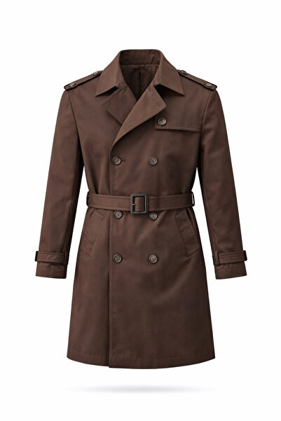 BASEL.CO Men's Premium Belted Black Trench Coat - Tok Posture and Italian Cut...