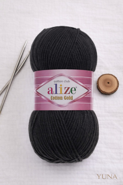Alize Summer Cotton Thread Cotton Gold Amigurumi Punch Thread 60 Black