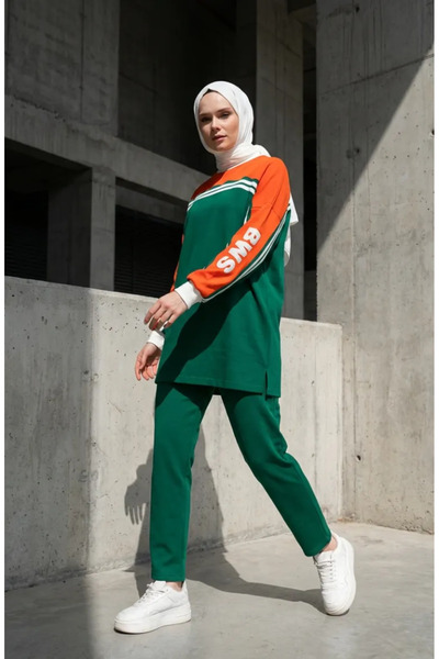 sefamerve Striped Double Set 71069-01 Green