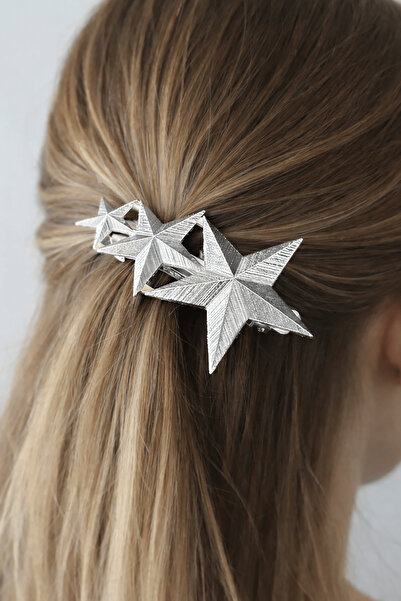 TAKIŞTIR Metalna automatska kopča u obliku zvezde srebrne boje