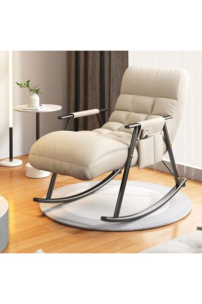 Arabest كرسي هزاز مبطن بظهر عالٍ مع وضعيات إمالة وجيب جانبي، للتخييم بجانب ال...