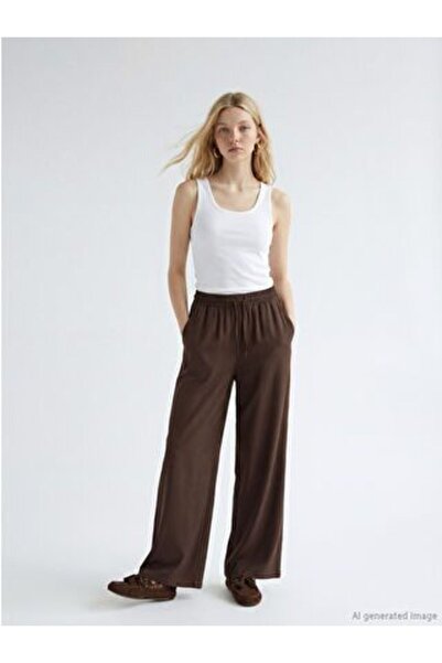 LC Waikiki Široke ženske pantalone sa elastičnim strukom